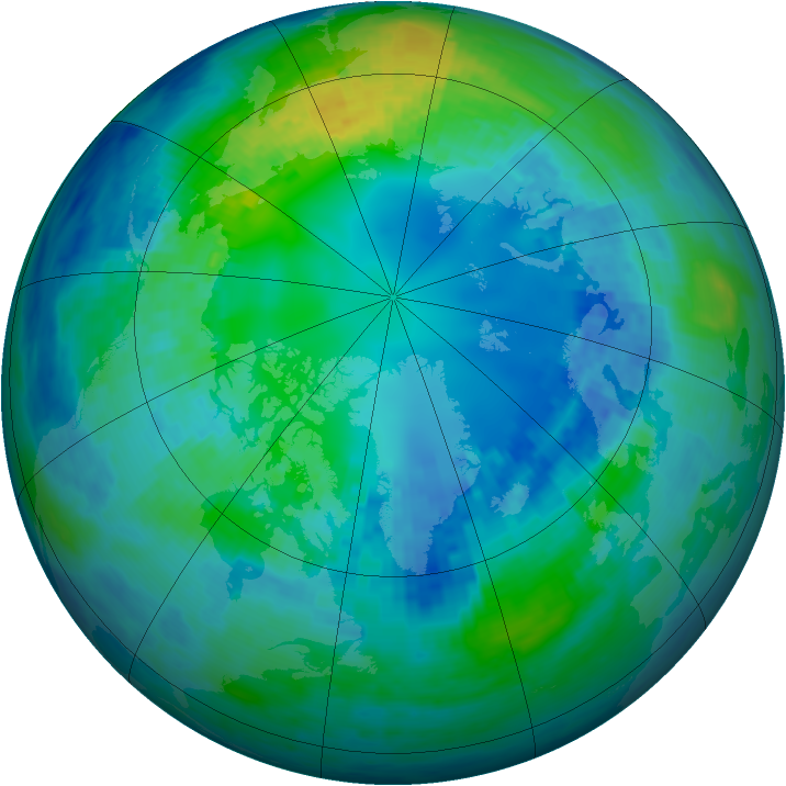 Arctic ozone map for 22 October 2004